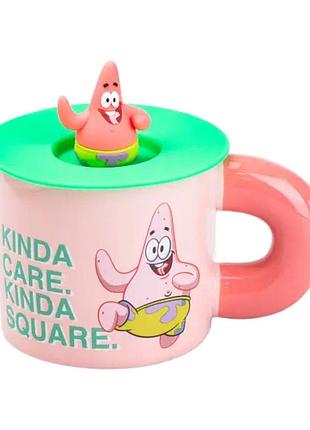 Чашка порцелянова з кришкою "патрік стар" 400 мл patrick star hp7216p
