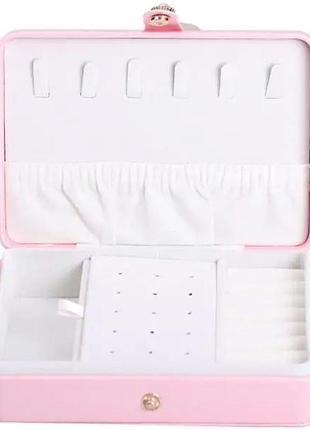 Шкатулка для украшений из эко кожи 16×11×4.7 см органайзер для ювелирных изделий hp-5-30p