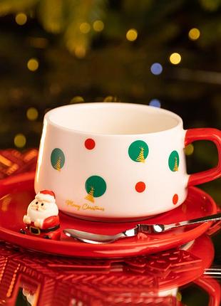 Новорічний різдвяний порцеляновий набір «святковий ранок» 250 мл yiwu fm-cs-10d