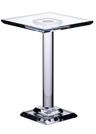Тортовница стеклянная на ножке 12×12×23 см квадратная стойка для торта, капкейков hp-4-72l