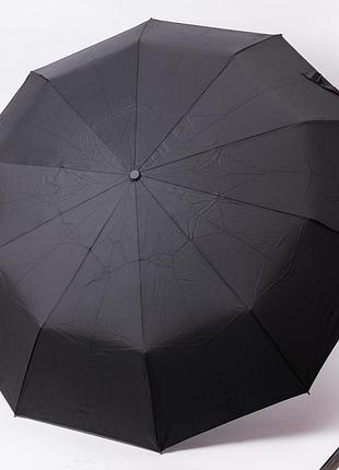 Парасолька автоматична з дерев'яною ручкою класична з поліестеру діаметр 116 см чорна hp-23-8b
