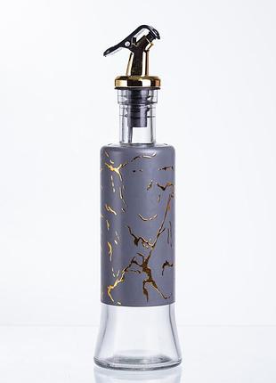 Бутылка для масла с дозатором 300 мл, серый мрамор hp-1345