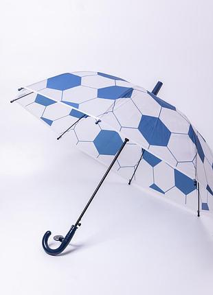 Классический детский зонт-трость полуавтомат из полиэстера 8 спиц диаметр 82 см синий hp-23-9bl