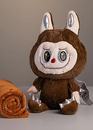 М'яка іграшка-плед, подушка 3 в 1 labubu brown dragon плед в іграшці дитячий плед іграшка лабубу коричневий 520-29br