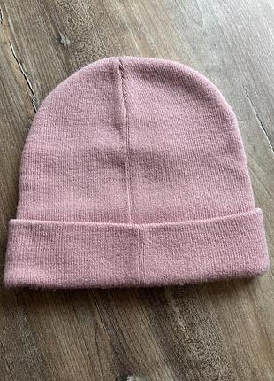 Шапка базова  жіноча червона рожева з підворотом демісезон