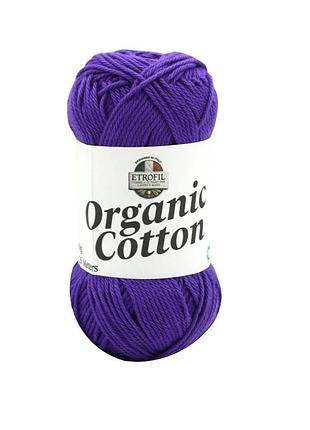 Пряжа organic cotton/органік коттон, темно-фіолетовий 76150, etrofil