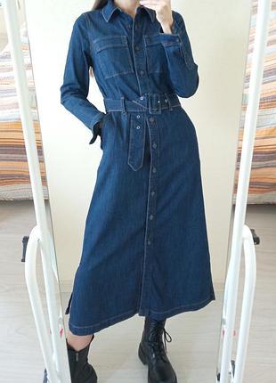 Джинсова міді сукня