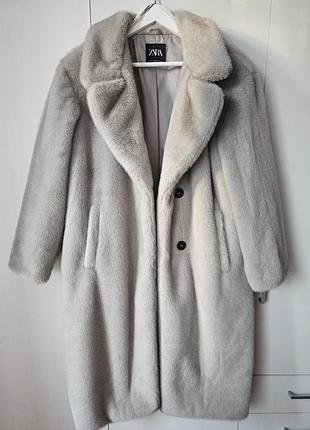 Эко шуба zara серая