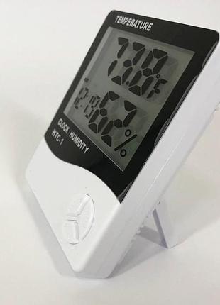 Термогігрометр generic htc-1 годинник будильник метеостанція, термометр гігрометр в будь-якому місці
