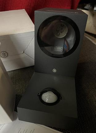 Квадратний настінний світильник mywishlight, що світиться вгору та вниз, з датчиком руху, антрацитового кольору, висота 22 см