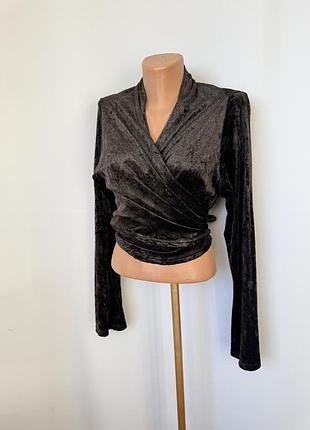 Rimini коричневый бархатный топ кардиган на запах вискоза и шелк