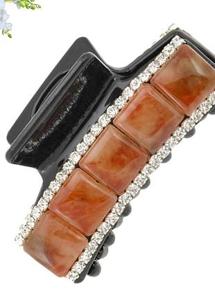 Краб для волосся пластиковий зі стразами