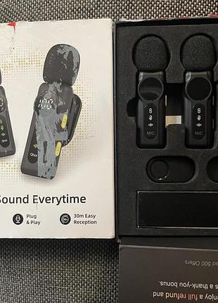 Мікрофон для мобільного телефону, бездротовий петличний мікрофон для iphone/android, міні-мікрофон для прямих трансляцій,