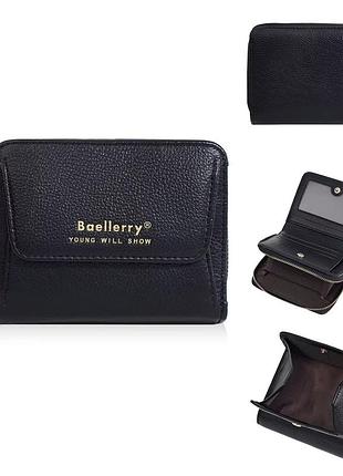 Женский кошелек из экокожи маленький baellerry черный