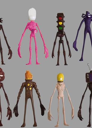 Набор фигурок сиреноголовый светофор, детские фигурки игровые сереноголовый 8 шт персонажей монстров