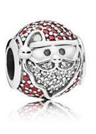 Срібна намистина пандора "веселе різдво санта-клауса" 796385czr