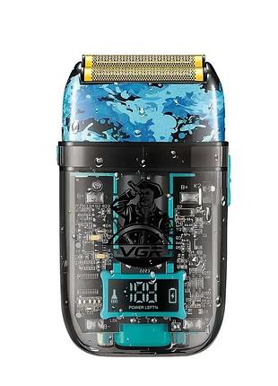 Электробритва vgr v-352 шейвер, двойное лезвие, ipx5, led display