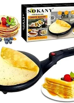 Электрическая блинница погружная сковорода для блинов с антипригарным покрытием 20 см электроблинница sokany sk 5208 600 вт черная