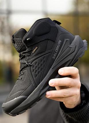 Зимові термо кросівки salomon black 4 тр6424