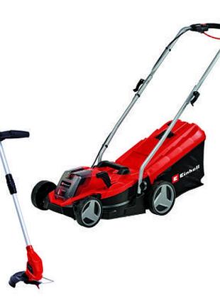 Професійна газонокосарка та триммер акумуляторні einhell ge-cm 18/33 li set (з акб 18v 4.0ah)