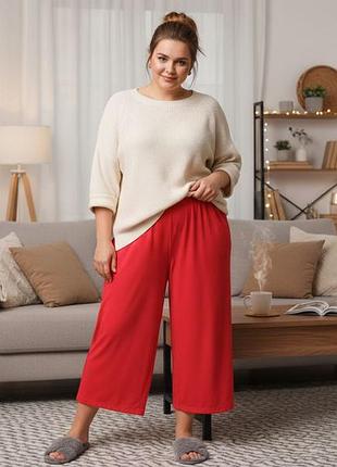 Женские пижамные трикотажные укороченные брюки большого размера for women