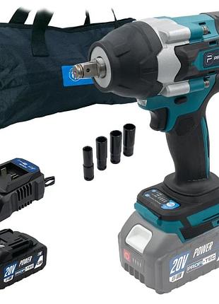 Потужний акумуляторний гайкокрут profi-tec dtw800bl powerline : з акб 20v, 4.0 aч (007603)