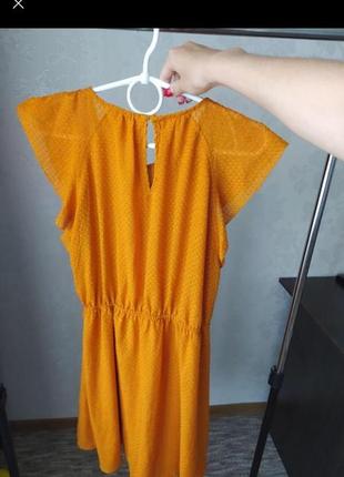 Платье длинное горчичное до колен от h&m бренд размер м подовжене плаття4 фото