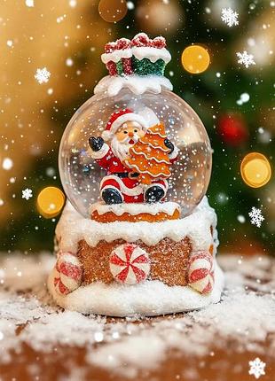 Новогодний светильник-декор led "шар на санях" hc-q067