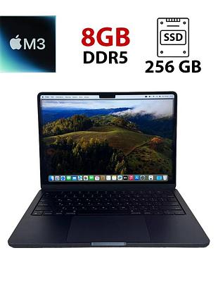 Ультрабук б-клас apple macbook air 13 m3 a3113 (2024) / 13.3" (2560x1664) ips / apple m3 (8 ядер по 2.7 - 4.1 ghz) / 8 gb ddr5 /