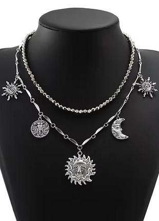 Набір з 2 прикрас кольє місяці зірки сонце