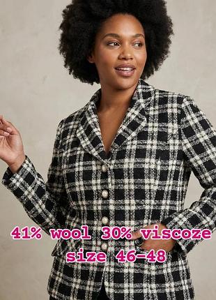 Вінтажний твідовий вовняний піджак жакет 46 48 50