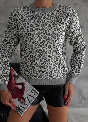 Розпродаж 🏷 50% бавовна турецький оверсайз светр світер в леопардовий принт