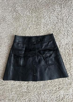 Шкіряна спідниця zara