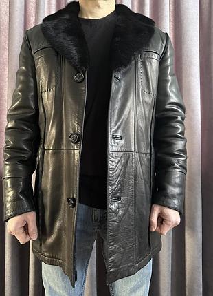 Дубленка мужская с норковым воротником