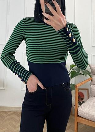 Распродажа 🏷 турецкий гольф водолазка в полоску с красивыми пуговицами на рукавах