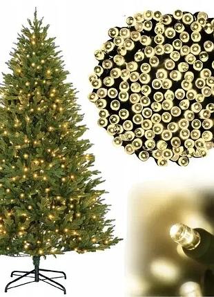 Гірлянда новорічна 500 led ekspand lcw-500-cb теплий білий 30 м, світлодіодні ялинкові вогні 8 режимів, для дому та декору