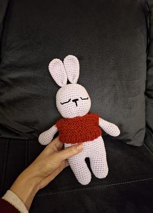 Игрушка ручной работы, зайка-сплюшка☺️