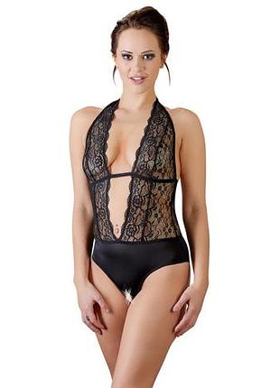 Еротичне боді з пікантним вирізомcottelli collection crotchless halterneck body від orion