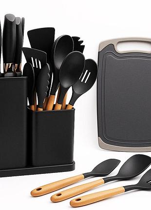 Набір кухонного приладдя, 19 предметів kitchen set, чорний