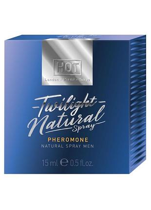 Спрей із феромонами для чоловіків hot pheromon twilight natural spray men, 15 мл