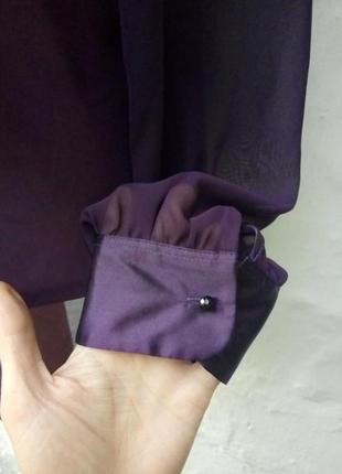 Красива шифонова фіолетова 🍇блуза з вышевкой m&s3 фото