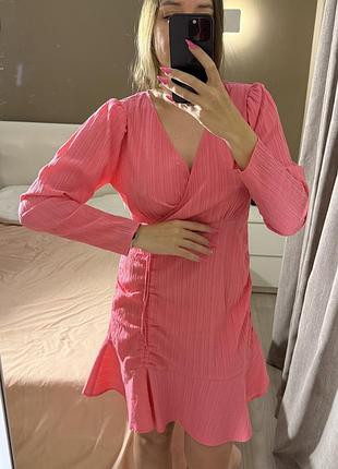 Рожева сукня на запах vero mode розмір m