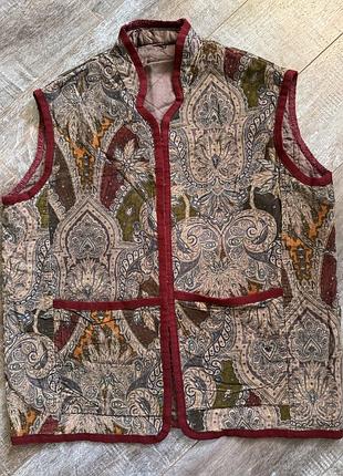 Жилетка двостороння батал, вельвет/ плащівка