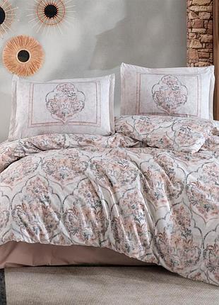 Двоспальний євро комплект clasy hezen v1 bej ранфорс
