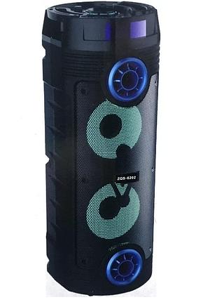 Портативная акустическая колонка zqs-6208 bluetooth speaker с микрофоном для караоке черная колонка с fm ve-33