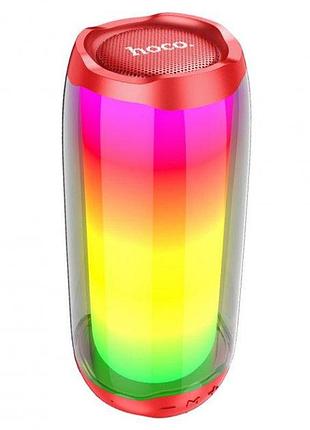 Bluetooth колонка hoco hc8 красная с led подсветкой портативная акустика для вечеринок и музыки ve-33