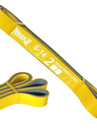 Еспандер-петля (гумка для фітнесу і кроссфіту) powerplay 4116 double colors жовто/сіра (5-14 кг)