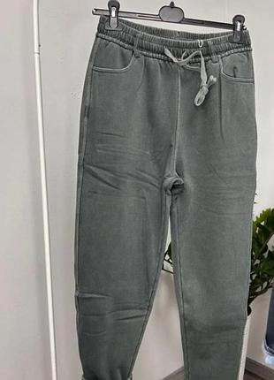 Джинси мом жіночі на хутрі батал