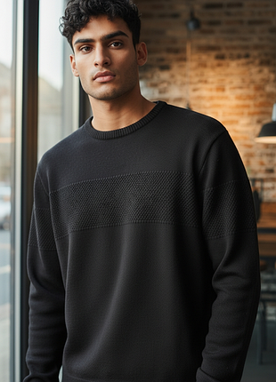 Плотний чоловічий бавовняний светр