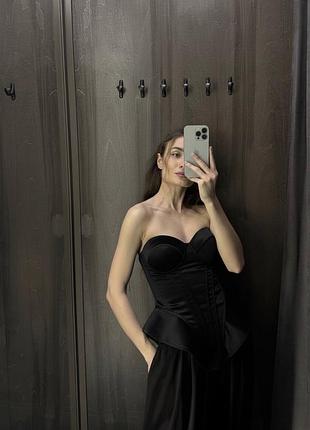Корсет бюстье бархатный черный шоколад чорний шоколад оксамитовий
